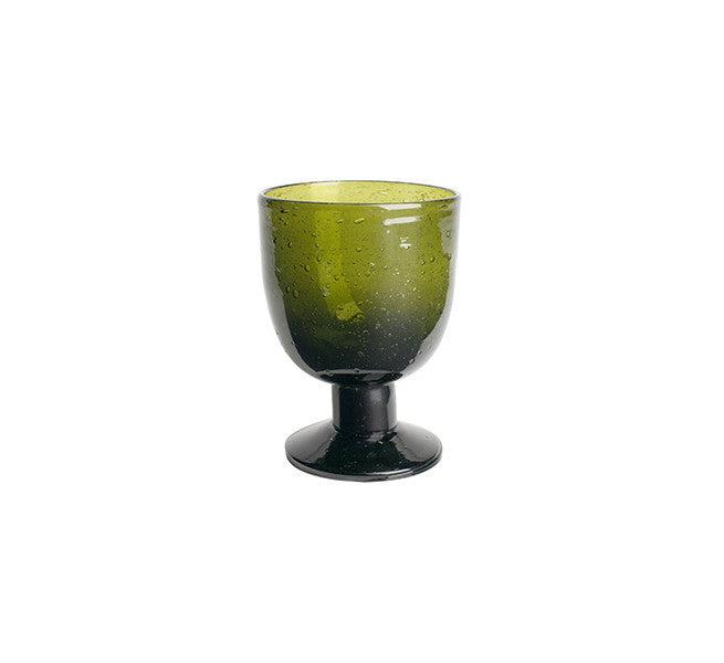Handmade Wine Glass Olive